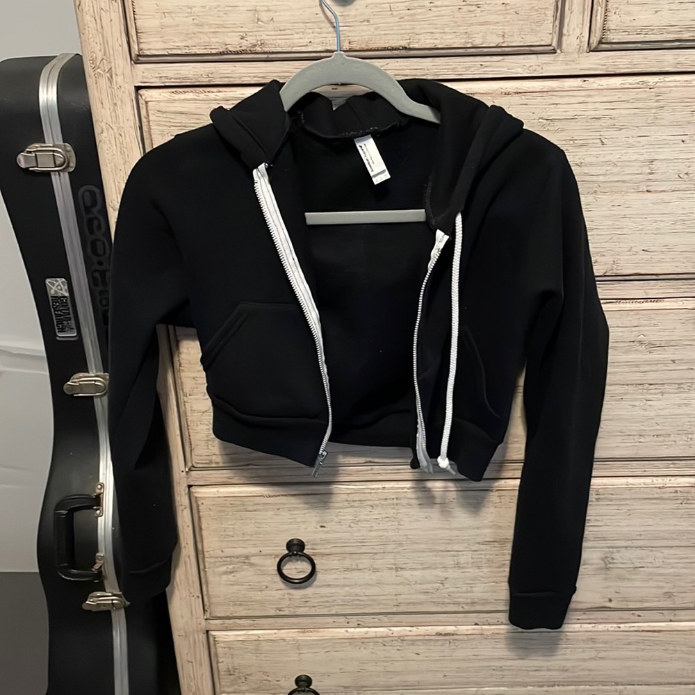 American apparel crop fleece jacket